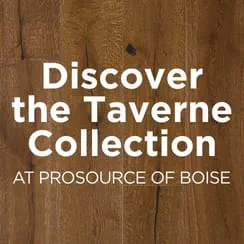 Discover the Taverne Collection at ProSource of Boise with woodgrain background.