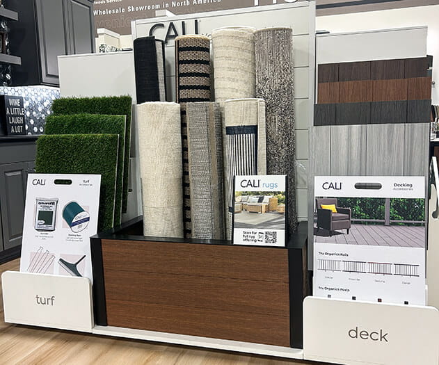 Products representing the latest styles and trends