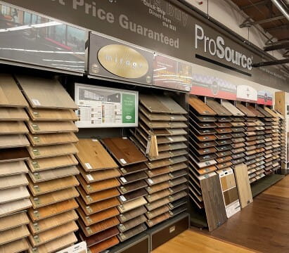 Hardwood display at ProSource of Nassau