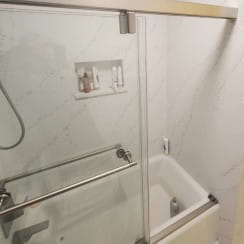 Remodeled bathtub with granite walls