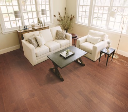 Hardwood floor displayed in a living room