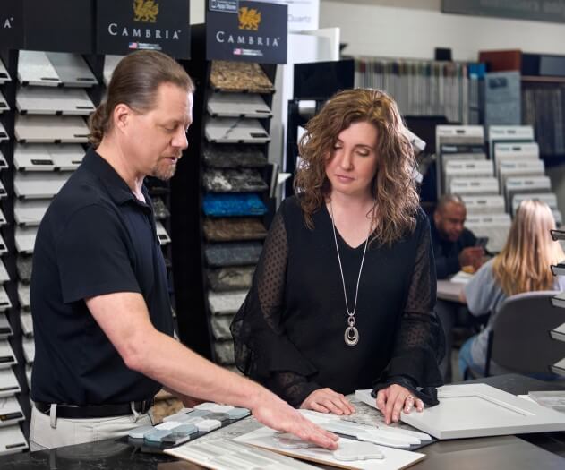 Account manager showing product samples